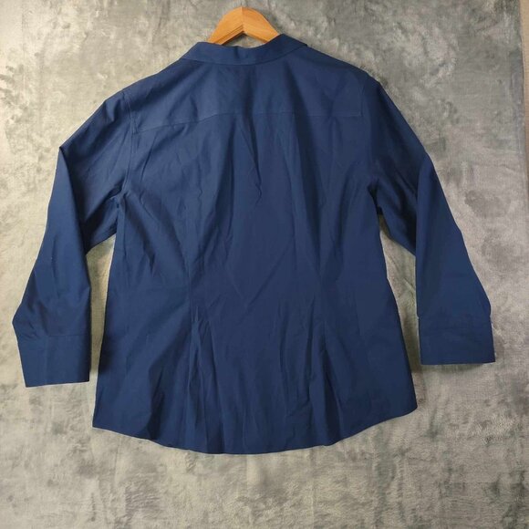 Talbot Women's 16 Blue Long Sleeve Button Up Shirt Westerncore Formal popover - Picture 5 of 8